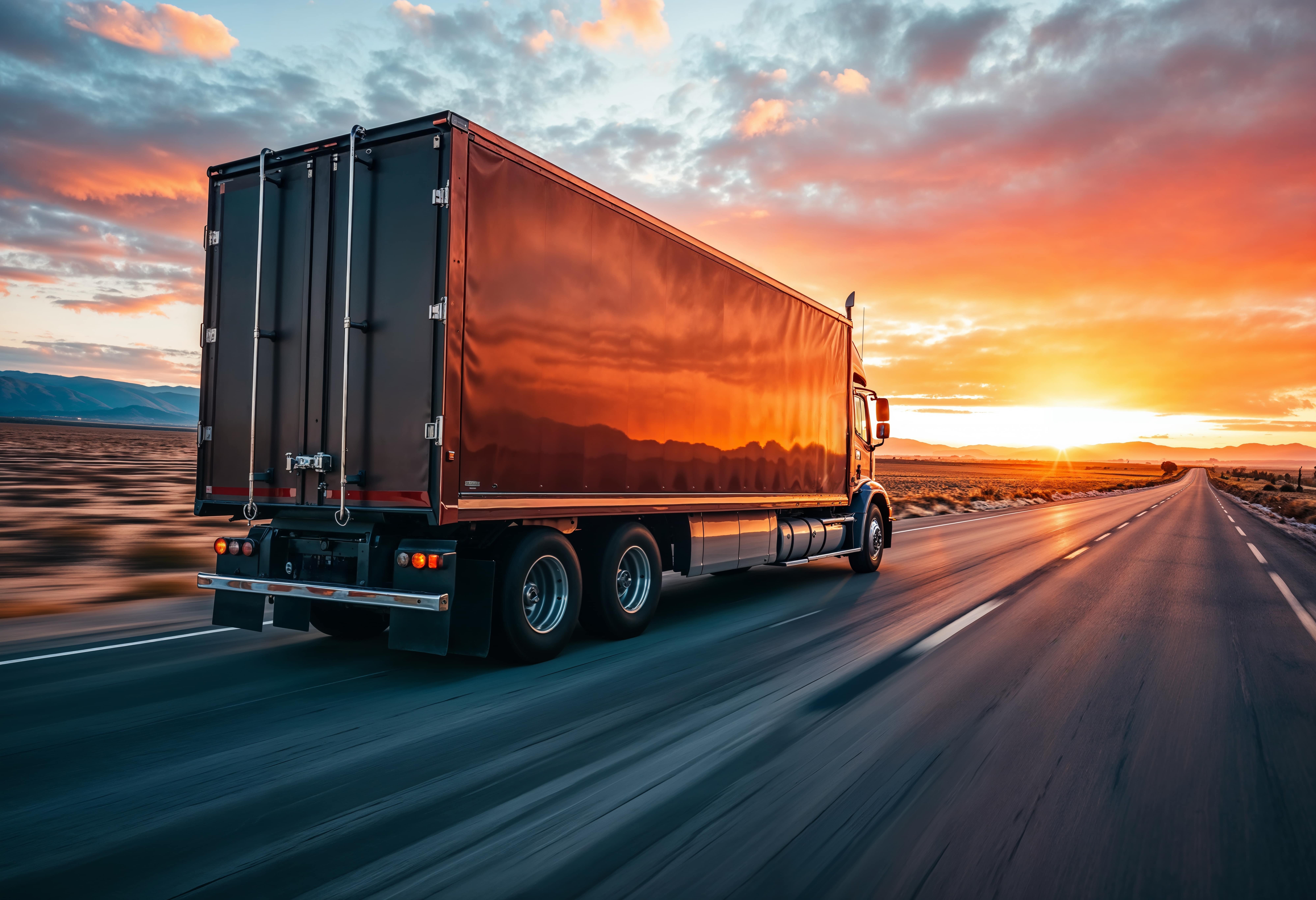 Truck on highway